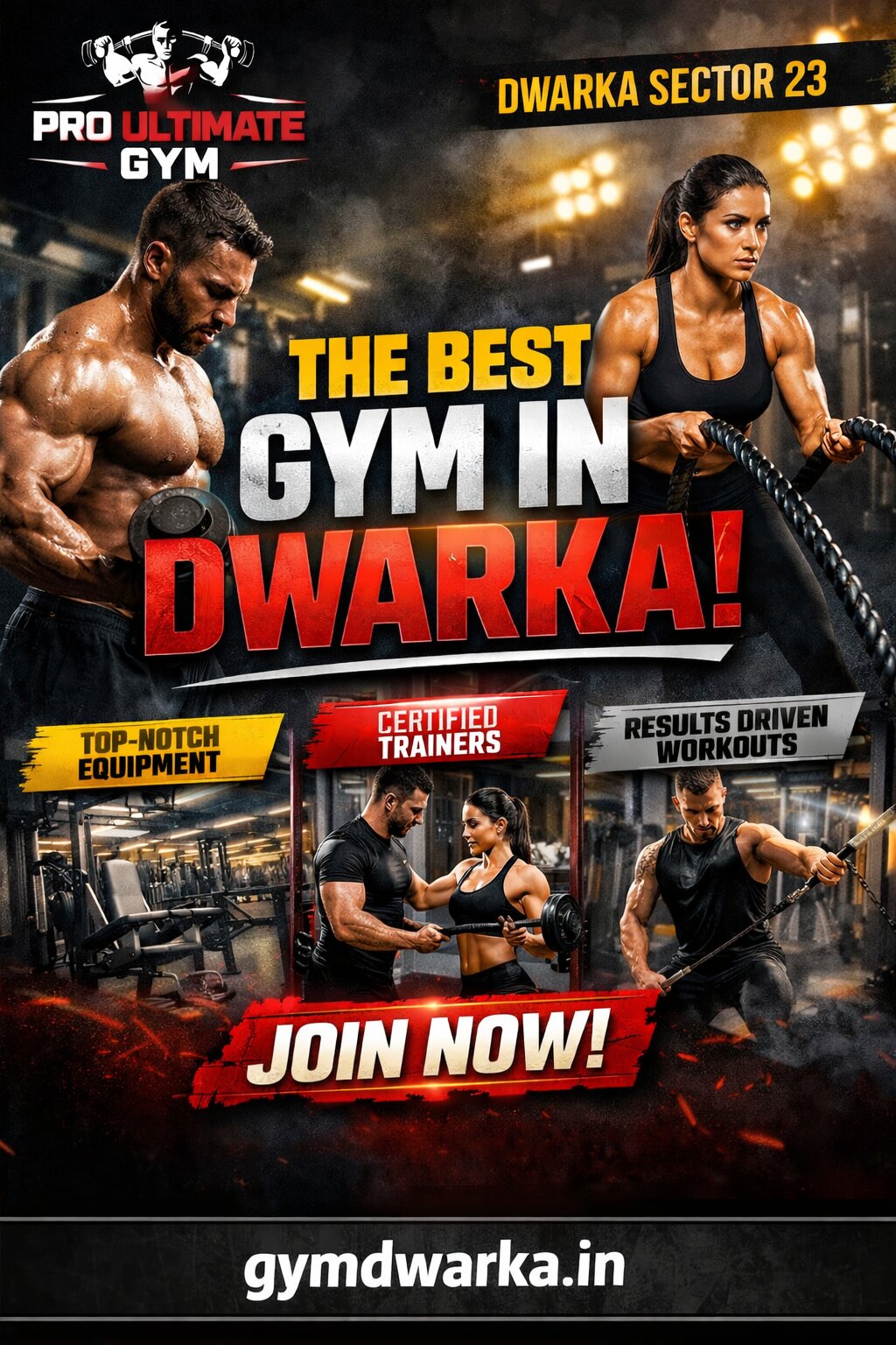 Best gym in Dwarka Delhi – Pro Ultimate Gym in Dwarka Sector 23 with certified trainers, modern equipment, and results-driven workouts